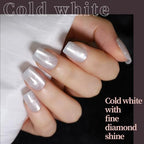 FANDAMEI Cat Eye Press On Nails, 6 Colors Press On Nails Short Square, Natural Fake Nails Fine Diamond Shine, Glossy Ombre, Cat Eye Press on Nails for Women with Salon Quality, Press on Nails Kit
