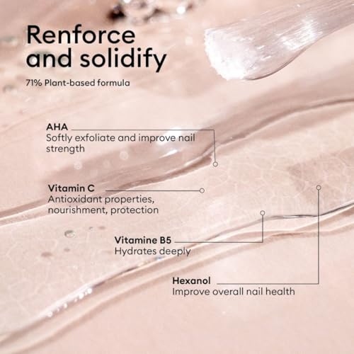 MANUCURIST - S.O.S. Base Coat - Enriched with Vitamins C and B5 - Nail Fortifier - Repairs and Strengthens - Care for Very Damaged Nails - Vegan, Up to 78% Plant-Based - 0.5 fl oz