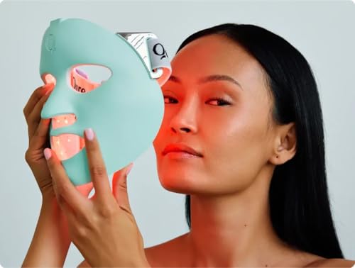 Qure LED Skin Care FDA Cleared LED Face Mask With 5 Different Modes - Red and Blue Light Therapy Face Mask In One Device with Customizable Settings, Treatments & Integrated Phone App for at Home Use