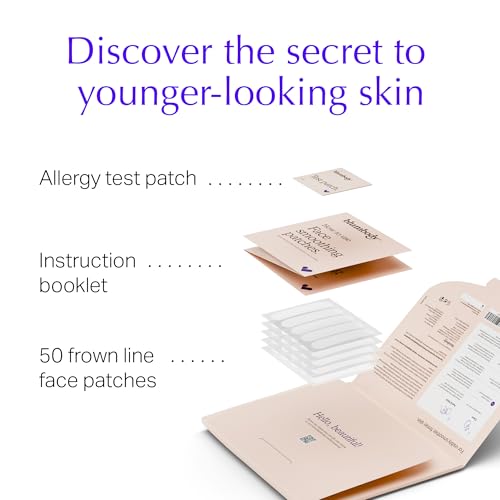 Blumbody Forehead Wrinkle Patches - Anti Wrinkle Facial Patches to Smooth Eyes & Forehead Wrinkles - Non-Silicone Face Tape for Fine Wrinkles between Eyes & Face - 50 Patches (Up to 60 day supply)