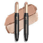 FV Waterproof Eyeshadow Stick Duo,Long-Lasting Cream Eye Shadow Makeup Sets, High Pigmented Eyeshadow Pencil with Matte & Shimmer Finish, Natural Look (Vanila & Champagne)