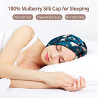OLESILK Silk Bonnet for Sleeping Women: 100% Mulberry 22 Momme Silk, Adjustable Fit for Night Hair Care, No Frizz for Curls, Royalblue
