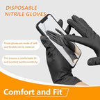8 Mil Nitrile Gloves, Disposable Powder & Latex Free Heavy Duty Industrial Gloves Raised Diamond Texture for Mechanic