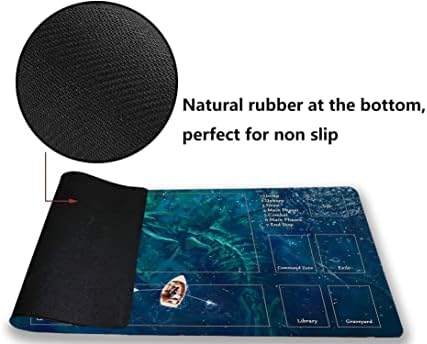 MTG Playmat, Game Play Mat for MTG TCG 24 x 14 inches Trading Card Inked Game Playmats with Storage Bag Smooth Rubber Surface Battle Game