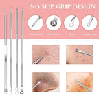 Blackhead Remover Set 8 Pcs Stainless Steel Whitehead Blemish Removal Tool with Portable Metal Case