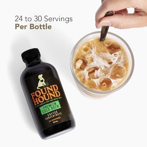 iHeartDogs Found Hound Cold Brew Coffee Concentrate - Low Acid Liquid Cold Brew Concentrate for Instant Iced Coffee and Hot Drinks