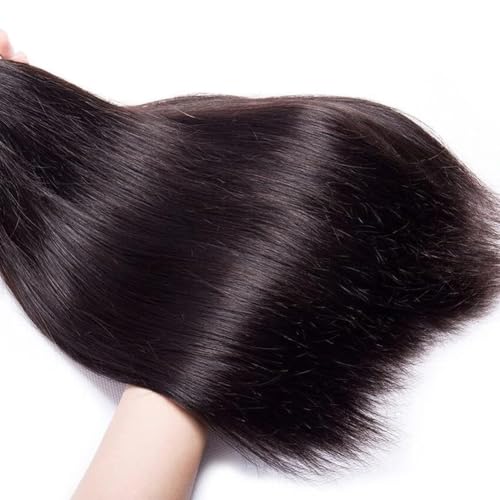 Feibin Straight Human Hair Bundles 12 12 12 Inch Trippy Hair Bundles Human Hair 100% Brazilian Unprocessed Raw Hair Bundles Weft Weave Bundles Human Hair Extensions For Black Women Natural Color