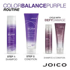 Joico Color Balance Purple Shampoo & Conditioner Set, Eliminate Brassy and Yellow tones, for Cool Blonde or Gray Hair