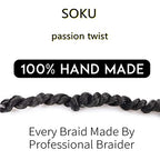 Boho Majesty Twist Crochet Hair 26" - 8 Packs Black Pre Twisted Micro Passion Twist Crochet Hair Curly Senegalese Dreadlocks Extensions Pre-looped Soft Locs Braids for Women Synthetic