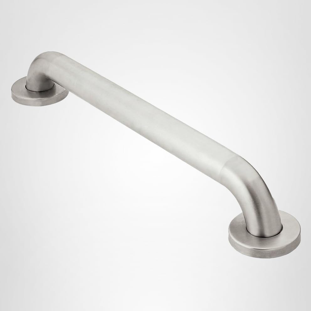 Moen Home Care Bathroom Safety 24 Inch Stainless Steel Handicap Grab Bar for Bathtub and Shower, Elderly Assistance Product with Concealed Screws, Polished Brass, R8924P
