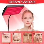 Red Light Therapy for Face,Red Infrared Light Therapy Lamp with Stand Panel Led 660nm Red Light-Therapy& 850nm Infrared Light Device for Body
