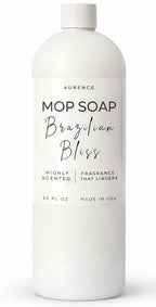 Aurence Mop Soap Highly Scented Luxury Floor Cleaner Concentrate - Brazilian Bliss Long Lasting Fragrance, No Rinse Formula for Hardwood, Tile, Laminate & Stone, 32 oz, Made in USA