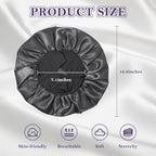 KEPUWAY 10 Pcs Bonnet, Superior Satin Bonnet with Elastic Wide Band, Silk Hair Bonnet for Sleeping Women Men curly Dreadlock Braid Hair