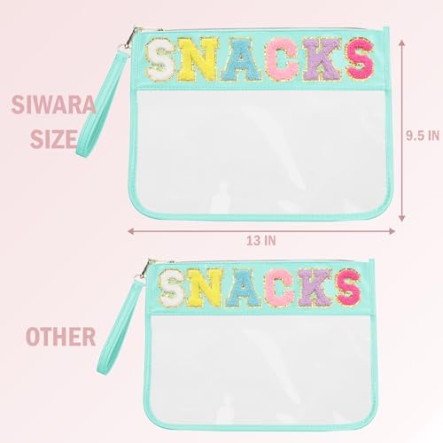 Snack Bags Clear Pouch Travel Makeup Bag Chenille Letter Bags for Zipper Pouch Clear Cosmetic Bag Clear Tote Bag Makeup Travel Bag for Women
