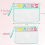 Snack Bags Clear Pouch Travel Makeup Bag Chenille Letter Bags for Zipper Pouch Clear Cosmetic Bag Clear Tote Bag Makeup Travel Bag for Women
