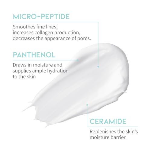 Peptide Moisturizer Cream For Face, Dry Sensitive Skin Protection Barrier Cream For Aging Skin, Anti Aging, Hydrating, Peptide, Ceramide, Panthenol (1.69 FL.OZ)
