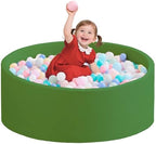 Ball Pit for Toddlers 35.43''x11.81 Baby Ball Pits Soft Memory Foam Ball Pits Round Kids Ball Pit Indoor Kids Play Ball Pool Ideal Gift for Girls and Boys (Green, NO Balls)