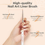 modelones Nail Art Brushes, Super Fine Thin Liner Nail Brush Set Sizes 7/11/15/20mm for Nail Gel Polish Painting Designs with Acrylic Rhinestone Handle Gift For Women