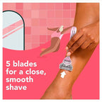 joy Razors for Women, 1 Handle, 8 Razor Blade Refills, Pink, Lubrastrip to Help Avoid Skin Irritation