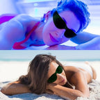 MCWlaser LED Red & Blue Light Therapy Glasses 200nm-2000nm IPL Laser Safety Glasses for Hair Removal,Tanning Goggles