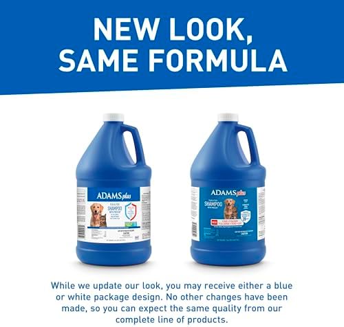 Plus Flea & Tick Shampoo with Precor for Cats, Kittens, Dogs & Puppies Over 12 Weeks Of Age, Sensitive Skin Flea Treatment Formula, Kills Adult Fleas, Flea Eggs, Ticks, and Lice, 1 Gallon