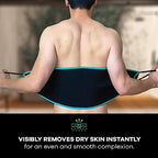 Dermasuri Deep Exfoliating Back Scrubber -Bath & Shower Back Scrub - Body Exfoliator Scraper Tool - Valentine's Gift for Her or Him - Deep Exfoliation Body Cleaner for Shower, 27" Long, 8" Wide