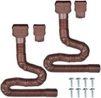 7ft Long Gutter Downspout Extensions, Outer diameter 3" Gutter Extensions for Downspout,Flexible Drainage Pipe Suitable for 2"×3" and 3"×4" Downspout,Flexible Pipe Stretched Length 7ft (2 Pack)