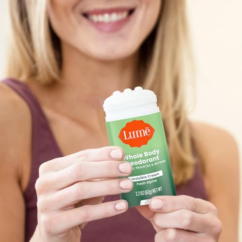 Lume Whole Body Deodorant - Invisible Cream Stick - 72 Hour Odor Control - Aluminum Free, Baking Soda Free, Skin Safe - 2.2 Ounce (Pack of 2) (Fresh Alpine)