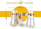 Opera Glasses,3X25 Theater Binoculars with Foldable and Extendable Handle,Mini Binocular Compact Lightweight,Portable Theater Glasses for Adults Kids Women in Musical Concert