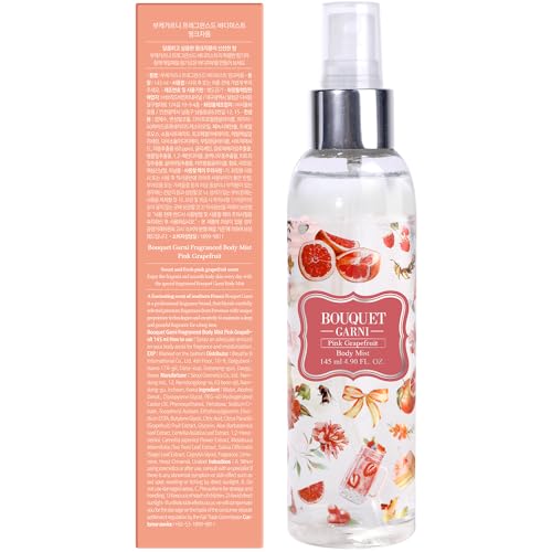 Bouquet Garni Hair & Body Mist Pink Grapefruit Fragrance - Long-lasting Moisture & Fragrance, Mist for Women, Low Irritation (Containing Vitamin E, Citrus Acid) - 4.9 oz