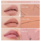 Tie Up Cover Tint - Waterproof & Long Lasting Lip Stain for Women - Korean Base Nude Tint Stick - Kbeauty Matte Gloss - Mood Color Changing (03 PINK STEP, 0.2 Fl oz)
