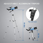 AOMEKIE 40070 Telescopes for Astronomy Beginners and Adults 70mm Astronomical Telescopes with Adjustable Tripod K6/25 Eyepieces Phone Adapter