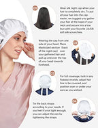 LilySilk 100% Mulberry Silk Bonnet, Silk Night Sleep Cap Adjustable Hair Wrap for Sleeping, Pink Purple Water