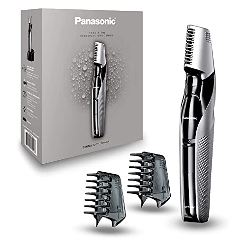 Panasonic Electric Body Groomer and Trimmer for Men, Cordless Washable Wet Dry Groomer with 3 Comb Attachments, Black ER-GK60-S