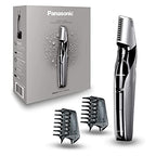 Panasonic Electric Body Groomer and Trimmer for Men, Cordless Washable Wet Dry Groomer with 3 Comb Attachments, Black ER-GK60-S