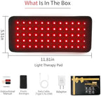 Rechargeable 60-Beads Red Light Therapy LED Pad, 5.5 X 11.8 Inch, Wearable 850nm & 660nm Infrared Belt for Neck Knee Body with Built-in 1500mAh Battery & Auto Timer