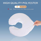 Tatuo 12 Pcs Face Cradle Covers for Massage Head Rest Microfiber Reusable Soft Thicker Massage Table Face Covers Oil Proof Headrest Cradle Sheets for Spa Beauty(White)