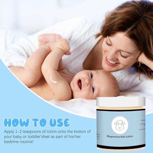 2pc Organics Magnesium Cream for Kids, Topical Magnesium Lotion for Sleep, Helps Kids Stay Calm at Night