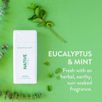Native Natural Body Wash for Women, Men | Sulfate Free, Paraben Free, Dye Free, with Naturally Derived Clean Ingredients Leaving Skin Soft and Hydrating, Eucalyptus & Mint 18 oz - 2 Pk