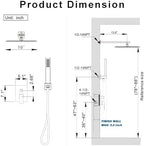 Brushed Nickel Shower System, Shower Faucet Set with 10-Inch Rain Showerhead and Handheld Spray, Wall Mounted High-Pressure Showerhead Combo Set Included Valve and Trim, Brushed Nickel