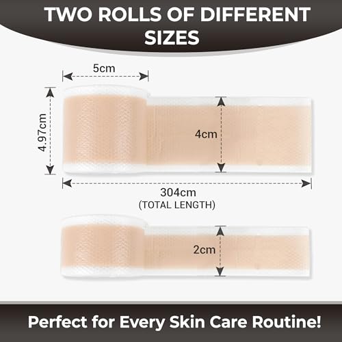 Silicone Face Tape | Anti-Wrinkle Face Tape | 2 Rolls with Different Widths for Custom Fit | Toning, Firming & Tightening Tape | Gentle on Sensitive Skin | Overnight Hold for Wrinkles and Fine Lines