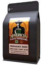 Mavericks Low Acid Coffee - Midnight Ride Blend - Organic and Non-GM0 (Coffee Ground) 16 oz - Bold and Smooth Dark Roast with 90% Less Acid - Safe for GERD and Keto Diets