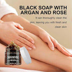 Dragon Honor Morocco Black Soap With Argan And Rose, Zawina Morocco Black Beldi Soap, Zawina Moroccan Black Soap(200g/PCS, 2PCS)