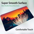 MTG Playmat for Magic TCG - Rubber Play Mat With Smooth Surface for Trading Card and Battle Games - Sunset Forest Theme