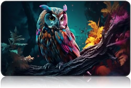 for MTG Game Playmat, for Magic TCG Rubber Play mat,Tabletop Card Playmats with Smooth Surface,Trading Card Inked Game Mat,Battle Game,Art Owl