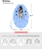 Satin Lined Work Cap with Button for Long Hair Women