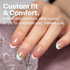 SXC Cosmetics French Tip Press On Nails Brown Extra Short Almond 160 Pieces in 16 Sizes Ultra Fit with Pre-applied Tip Primer and Base Coat, No Need to File Fake Nails for Nail Art DIY X-Pro Tips