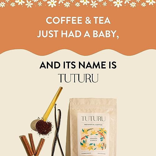 Organic Cinnamon Vanilla Ground Coffee - Medium Roast, Organic Flavored Coffee - Real Cinnamon & Vanilla Bean Smooth Low Acid - Perfect for Drip, Pour Over or Cold Brew - 8 oz, 22 Servings