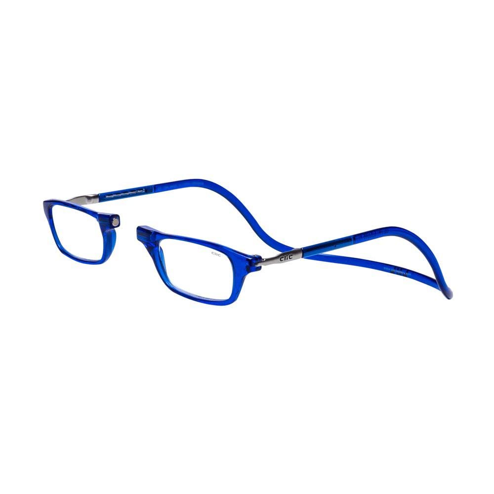 Clic Magnetic Reading Glasses for Men or Women, Computer Readers, Original (S-M, Blue, 2.50 Magnification)