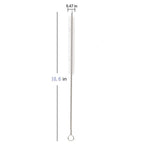 2 Pack Straw Cleaner Brush, Reusable Metal Handles Straw Cleaner Brush Extra Long for Stanley Mug 40, 30, 20 oz, 10mm Wide for Sippy Cup, Water Bottle and Tubes (Clear+Clear)
